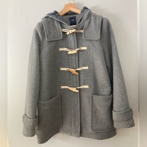 GAP Gray Duffle Hooded Toggle Coat Sz Small